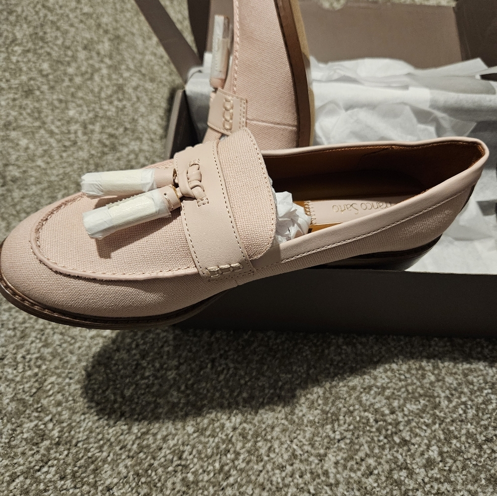 Franco Sarto Blush Pink Tassel Loafers